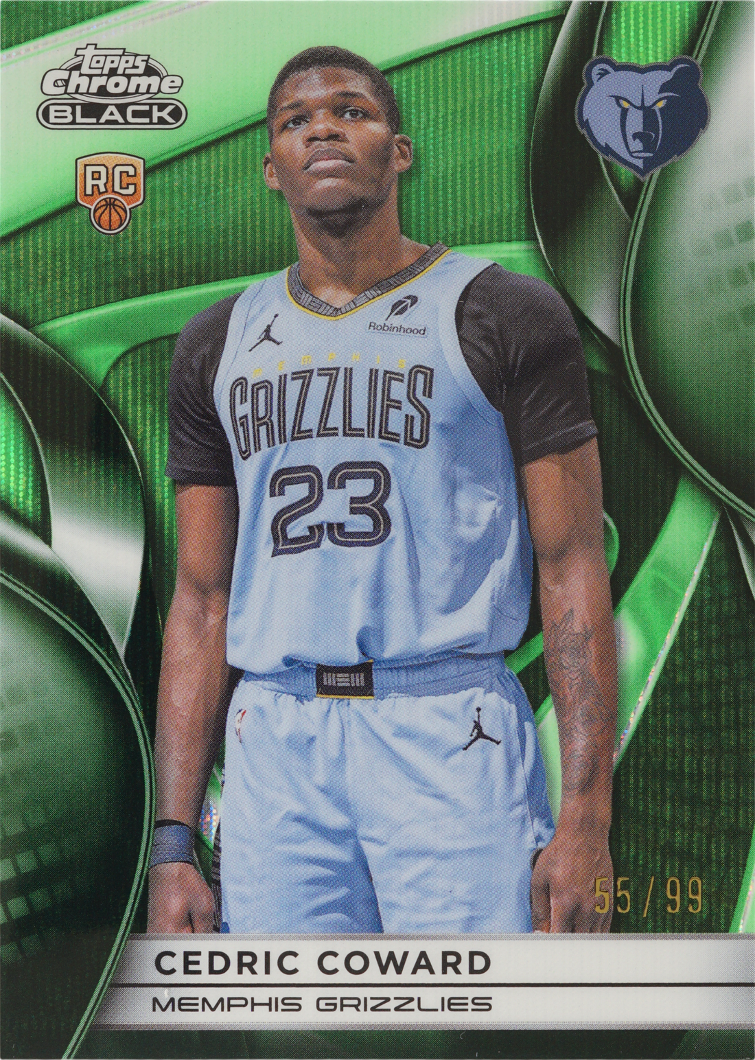 Cedric Coward · 2025 Topps Chrome Black Green Refractor · #55/99 ...