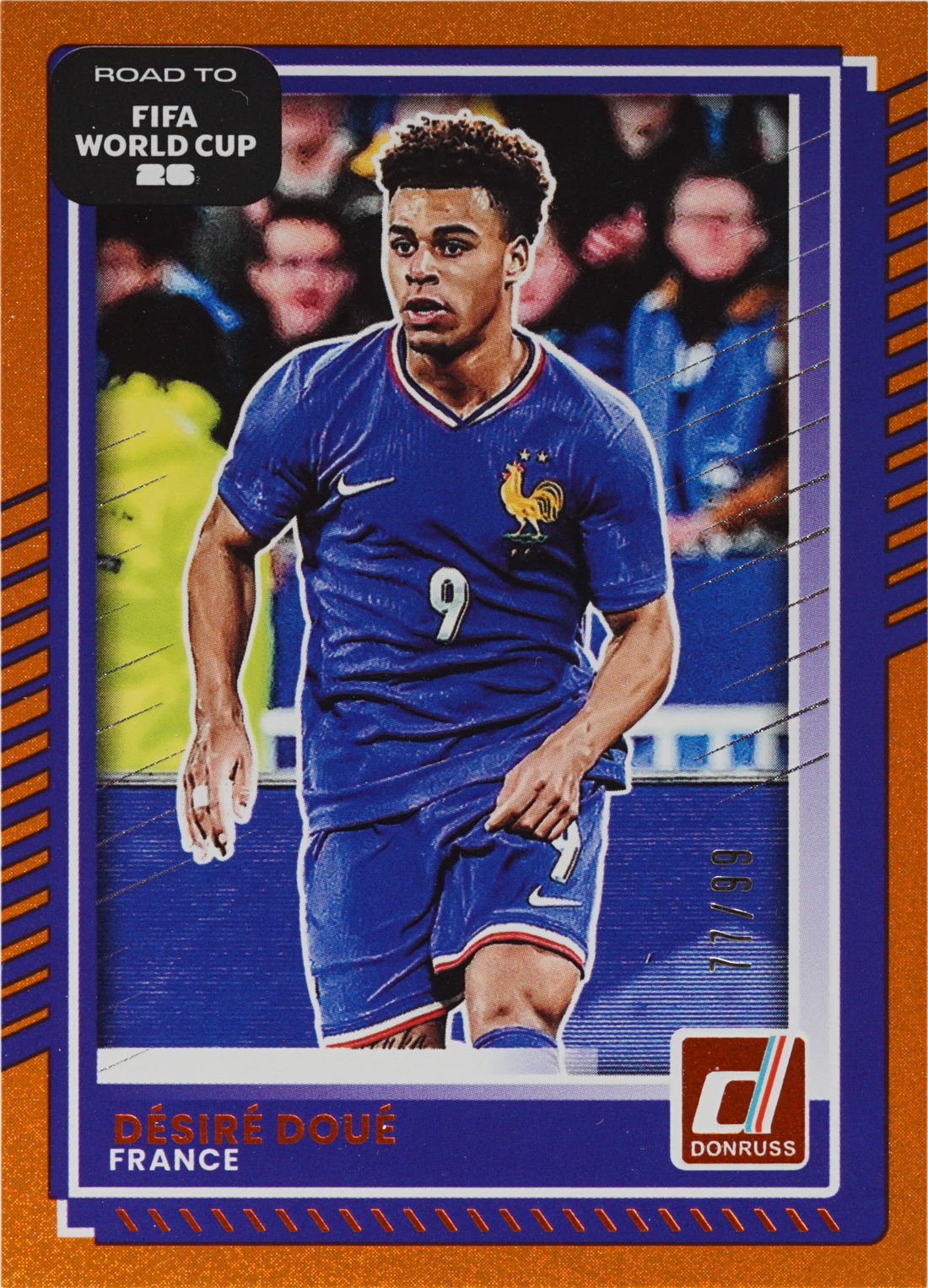 Object Card Pack Desire Doue · 2025 Panini Donruss Road to FIFA World Cup Orange · #77/ ...