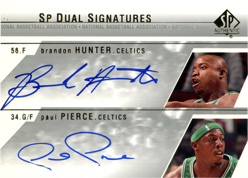 Brandon Hunter/Paul Pierce trading card