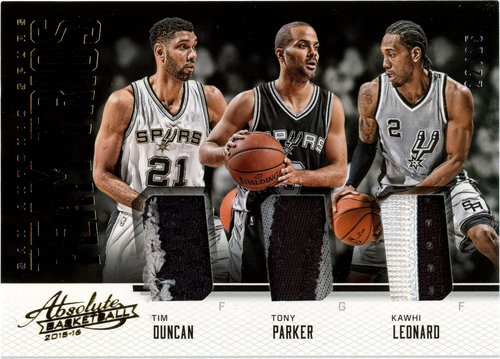 Tim Duncan/Tony Parker/Kawhi Leonard... trading card