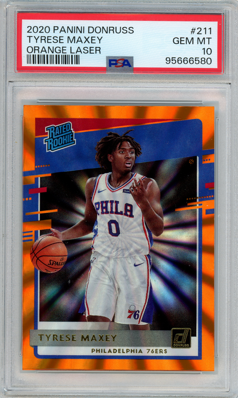 Tyrese Maxey - Rated Rookies Holo Orange Laser
