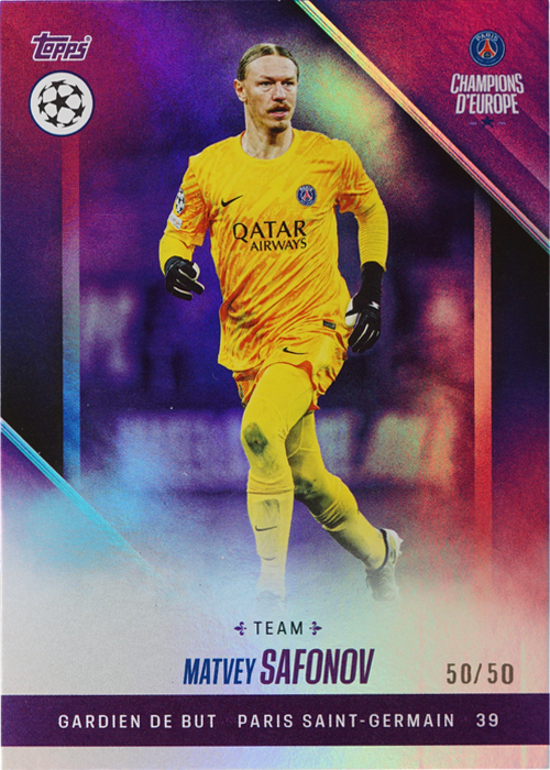 Matvey Safonov trading card
