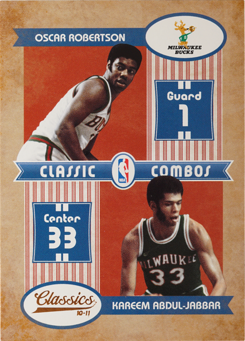 Oscar Robertson/Kareem Abdul-Jabbar trading card
