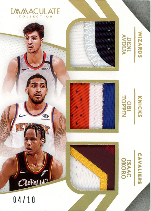 Deni Advija/Obi Toppin/Isaac Okoro trading card