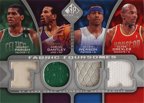Allen Iverson / Adrian Dantley / Robert Parish / Clyde Drexler trading card