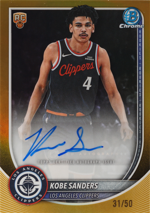 Kobe Sanders trading card