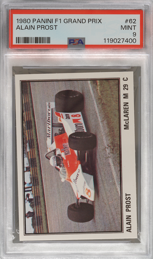 Alain Prost trading card