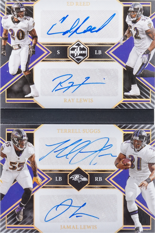 Ed Reed/Ray Lewis/Terrell Suggs/Jamal Lewis trading card
