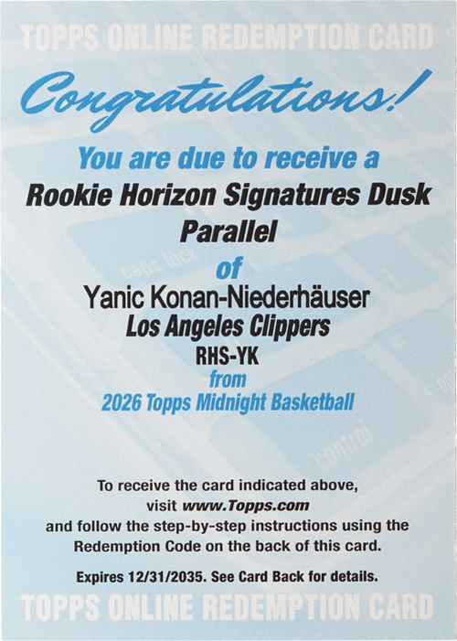 Yanic Konan Niederhäuser trading card