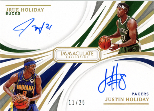 Jrue Holiday/Justin Holiday trading card