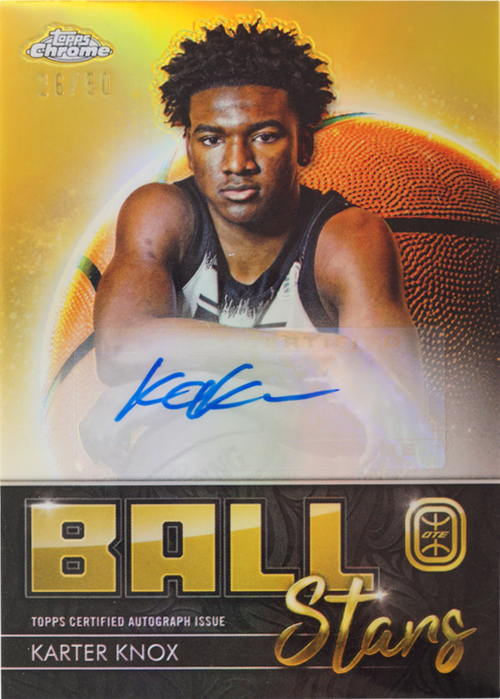 Karter Knox trading card