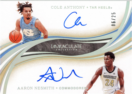 Cole Anthony/Aaron Nesmith trading card