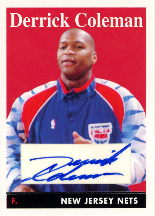 Derrick Coleman trading card