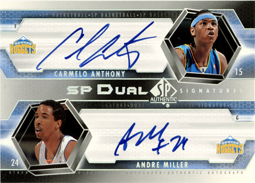 Carmelo Anthony/Andre Miller trading card